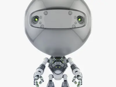 Toddler 3D model robot with eyes 3D model