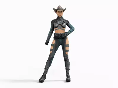 Western Sci-Fi Outfit Clothing  Low-poly 3D model