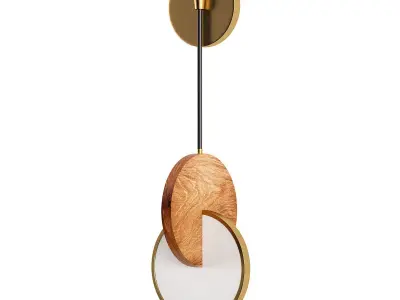 glatt-wood wooden wall light with circular shape 3D model