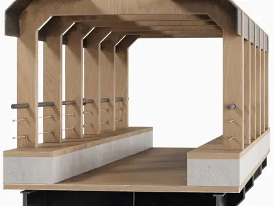 Modular Bridge Set 2 Low-poly 3D model