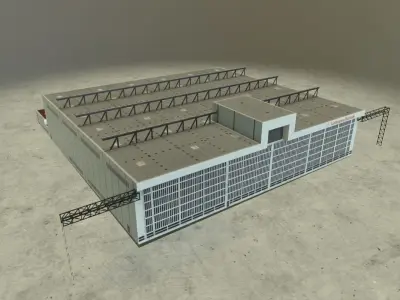 EDDB Hangar 1 Low-poly 3D model