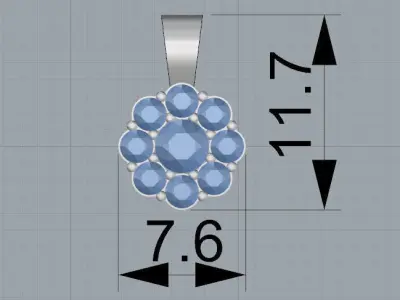 diamond flower pendant Free 3D print model