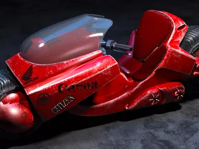 Kaneda Bike Game-Ready Version Low-poly 3D model