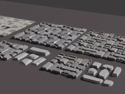 Stylised low poly Paved cobble stone Free low-poly 3D model