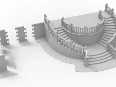 Entrance stair 3D print model