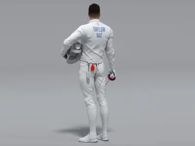  Male Fencer Epee Animated HQ 