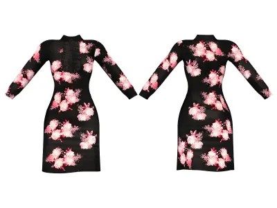 Lace Trim Dress Low-poly 3D model