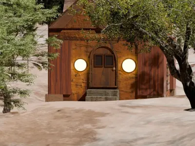 wooden house 3D model 5