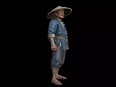 Old farmer 3D model