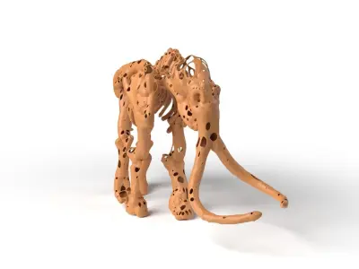 MammothSkeleton Dust Voronoi Low-poly 3D model