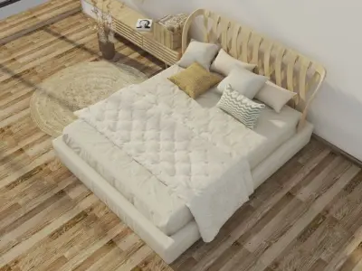 Interior bedroom scene warm and cozy 3D model