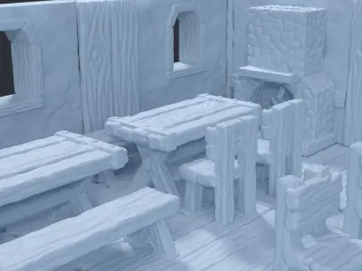 Tavern set for DnD game 3D Model Pack