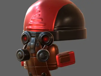 Gas mask helmet 3d model scifi Low-poly PBR Low-poly 3D model