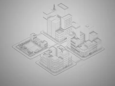 Lowpoly pack of 4 blocks Low-poly 3D model