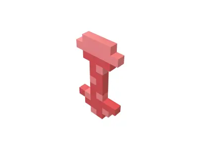 Voxel Tie v1 003 Low-poly 3D model