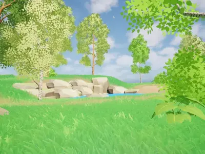 Stylized Forest Low-poly 3D model