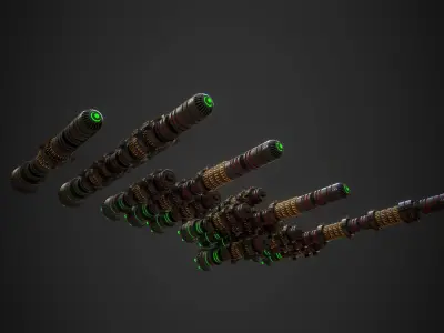 Modular Spaceship Four Low-poly 3D model