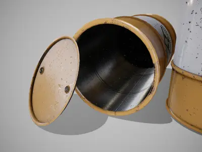 Barrels radiation new Low-poly 3D model