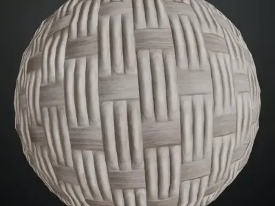 White Painted Woven Reed Architectural Panels PBR Texture