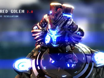 Armored Golem Low-poly 3D model