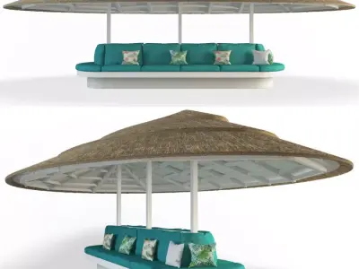 Gazebo With Bench Seat  3D model