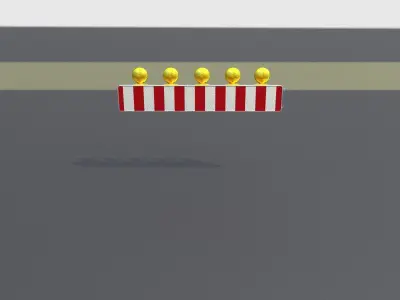 Construction Barrier 4 with warning lights 600-34 250x1600mm Low-poly 3D model