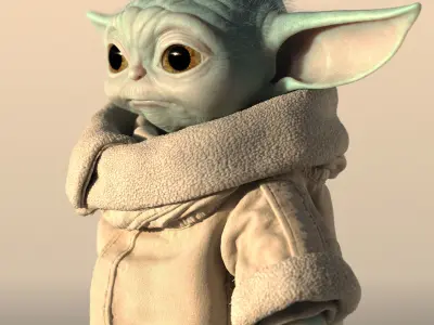  Grogu Baby Yoda Film Quality 3D model 3D model