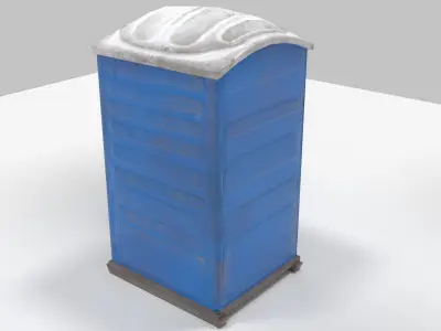 Portaloo low poly public toilet Low-poly 3D model