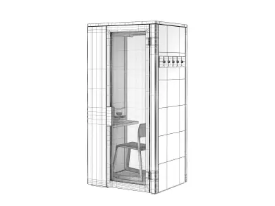 Talky S Mirco Office with Coat Rack 3D model