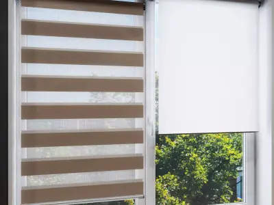Animated roller blinds with automatic width adjustment 3D model
