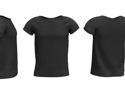 Short Sleeves Tshirt Low-poly 3D model