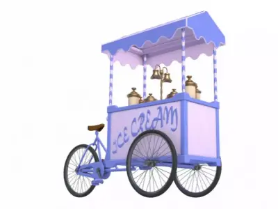 Ice Cream Handcart 3D model