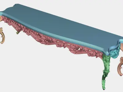 Carved tv table for CNC 01 3D model