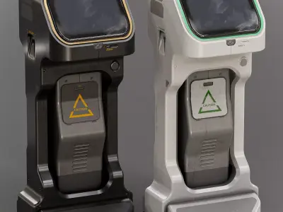 Sci-fi Console Station V3 PBR Low-poly 3D model