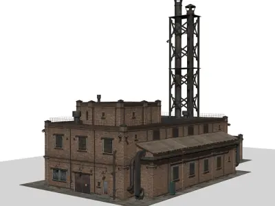 Old Factory Low-poly 3D model Low-poly