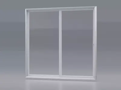 Aluminum Sliding Window 2 panels 220 x 210 mm 3D model