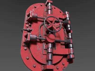 Painted industrial Door  3D model