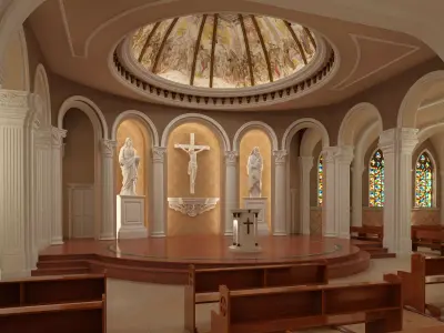Church Interior 08 3D model