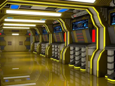 Sci Fi Corridor 3D model 106