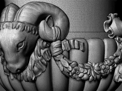 Decorated vase with aries 3D model