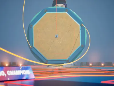 Stylized Platformer with Laser Bridge - Squid Game Modular  Low-poly 3D model