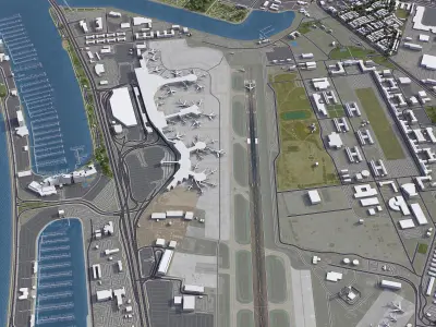 San Diego - International Airport - SAN Low-poly 3D model
