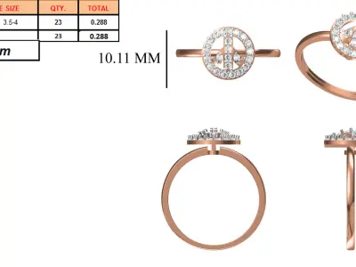 Light Weight Wedding Engagement Women Ring STL JCD Details 3D print model