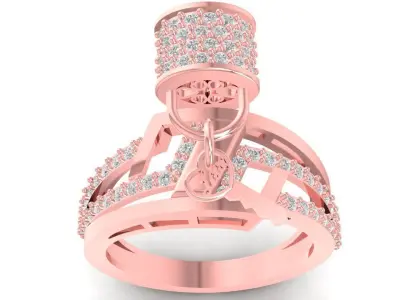 Elegant Double Halo Diamond Ring for Women Jewelry  2810 3D print model