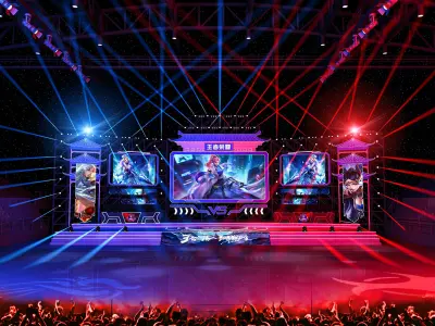 E-sports game stage design 3D model