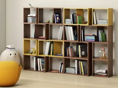 Cuts Bookshelf Composition 4 and 5 3D model