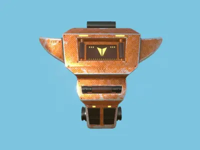 SciFi Backpack 05 Orange - Character Fashion Design Low-poly 3D model