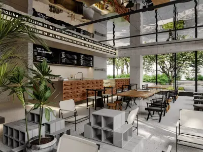     restaurant cafe  interior   3D model