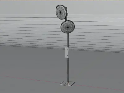 TrafficMirror Low-poly 3D model