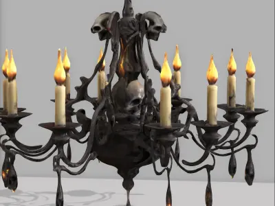 gothic chandelier Low-poly 3D model